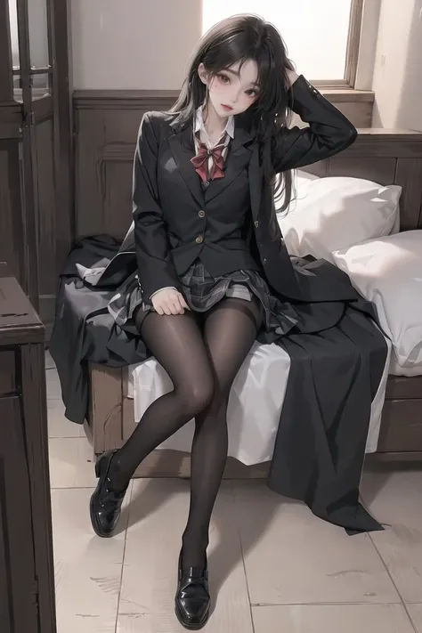 ((photorealistic)), ((HDR)), ((cinematic still shot)), ((cinematic photography)), 8K, best quality, extremely detailed, intricate details, high resolution, original, dynamic posture, dynamic angle, full body

umamusume, 1girl,  agnes tachyon,  labcoat, black pantyhose, sleeves past fingers, yellow sweater, black necktie, black shirt, sleeves past wrists, sleeves past fingers