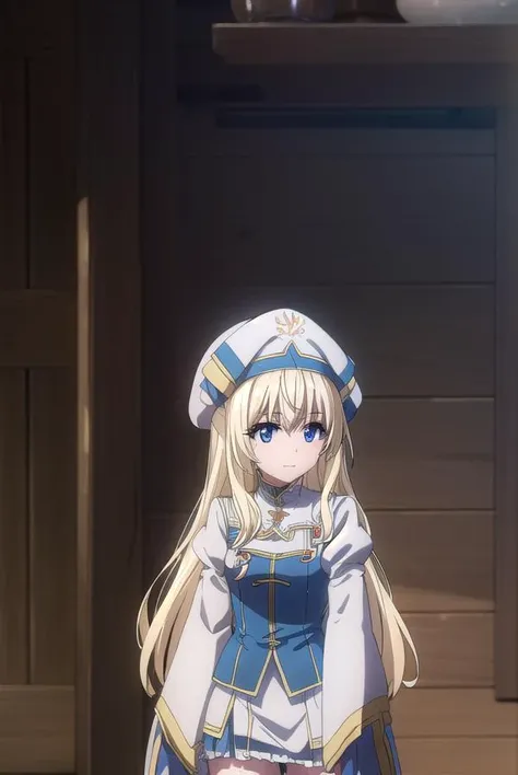 priestess, <lora:priestesss2-lora-nochekaiser:1>,
priestess, blonde hair, blue eyes, long hair, hair between eyes, (small breast:1.2), smile,
BREAK boots, dress, frilled sleeves, frills, hat, white headwear, pelvic curtain, high heels, robe, thigh boots, thighhighs, white thighhighs, long sleeves, puffy sleeves,
BREAK indoors, church,
BREAK looking at viewer, (cowboy shot:1.5),
BREAK <lyco:GoodHands-beta2:1>, (masterpiece:1.2), best quality, high resolution, unity 8k wallpaper, (illustration:0.8), (beautiful detailed eyes:1.6), extremely detailed face, perfect lighting, extremely detailed CG, (perfect hands, perfect anatomy),