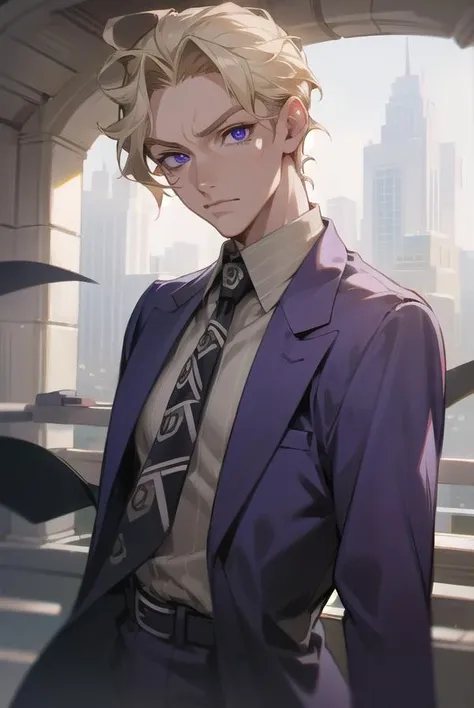 kirayoshikage, <lora:kirayoshikagetest:1>, kira yoshikage, 1boy, blonde hair, short hair, mature male, cheekbones, purple eyes,
BREAK belt, formal, necktie, shoes, suit,,
BREAK looking at viewer,
BREAK outdoors, park,
BREAK <lora:GoodHands-vanilla:1>, (masterpiece:1.2), best quality, high resolution, unity 8k wallpaper, (illustration:0.8), (beautiful detailed eyes:1.6), extremely detailed face, perfect lighting, extremely detailed CG, (perfect hands, perfect anatomy),