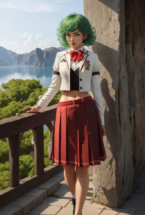 ranoa magic ranoa magic academy school uniform, shirt, white shirt, buttons, buttoned cuffs, jacket, white jacket, cropped jacket, bow, red bow, bowtie, red bowtie, long sleeves, puffy sleeves, skirt, red skirt, pleated skirt, shoes, arm belt, high-waist skirt, ascot, red ascot, solo| <lora:Ð¨ÐºÐ¾Ð»ÑÐ½Ð°Ñ ÑÐ¾ÑÐ¼Ð° ÐÐºÐ°Ð´ÐµÐ¼Ð¸Ð¸ Ð¼Ð°Ð³Ð¸Ð¸ Ð Ð°Ð½Ð¾Ð° Ð¿ÐµÑÐ¾Ð¶Ð´ÐµÐ½Ð¸Ðµ Ð±ÐµÐ·ÑÐ°Ð±Ð¾ÑÐ½Ð¾Ð³Ð¾(ÑÐ¼):0.9>, <lora:ÑÐ°ÑÑÐ¼Ð°ÐºÐ¸ Ð²Ð°Ð½Ð¿Ð°ÑÐ¼ÐµÐ½(tatsumaki):0.8>,tatsumaki,green hair, small breasts, 1girl, in full growth, best quality, masterpiece, good quality