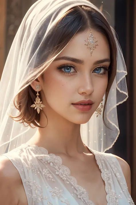 <(masterpiece, realistic:1.3), (extremely intricate:1.2)>, (photorealistic:1.4), (extremely delicate), (ultra realistic:1.3), (a high detail RAW color professional full body photo), hyperrealistic photography, extremely detailed CG unity 8k wallpaper, UHD, HDR, RAW photo, dslr, hyperrealistic 3d render,
Create a breathtaking, highly detailed work of art, Mysterious enchantress with a veil and an aura of magic, Diva, Short, in shape, Diamond-Shaped Face, Fair Skin, White Hair, light blue Eyes, Long Nose, Pouty Lips, Receding Chin, Shoulder-Length Hair, Thick Hair, Shaggy Cut, soft breasts, Clip-on earrings, plum sheer lipstick, Realist Art, distinctive, Lens Flare,
<lora:sxz-niji-v2:0.4>
