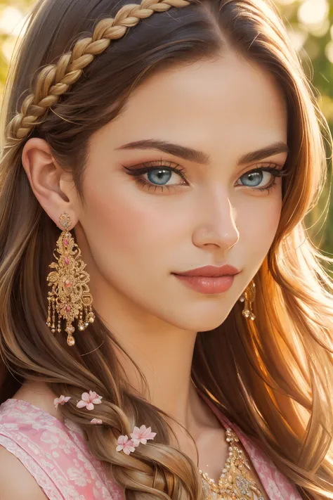 <(masterpiece, realistic:1.3), (extremely intricate:1.2)>, (photorealistic:1.4), (extremely delicate), (ultra realistic:1.3), (a high detail RAW color professional full body photo), hyperrealistic photography, extremely detailed CG unity 8k wallpaper, UHD, HDR, RAW photo, dslr, hyperrealistic 3d render,
Build a stunning, highly detailed masterpiece, Goddess of the seasons, adorned with symbols of each season's abundance, Charmer, Tall, Fit, Square Face, Fair Skin, Honey Blonde Hair, amber Eyes, Short Nose, Thin Lips, Receding Chin, Long Hair, Thick Hair, Four-Strand Braid, natural breasts, Stud earrings, soft pink satin lipstick, ubiquitous oil painting, striking, Blur,
<lora:sxz-niji-v2:0.4>