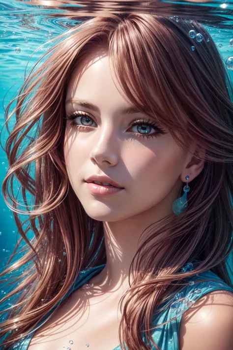 (masterpiece, best quality), intricate details,
(Best quality)), ((masterpiece)), ((realistic)), (hyperrealism:1.2), (fractal art:1.2), (1girl), (perfect face:1.3), ((red long hair)), extreme detailed eyes, colorful, highest detailed, (mermaid), (detailed fish), (glowing jellyfish, shining jellyfish:1.2), (bubbles:1.2), seaweed, (under the sea), water streaks, vibrant colors, high contrast,<lora:add_detail:1>, (8K UHD:1.2), (photorealistic:1.2),