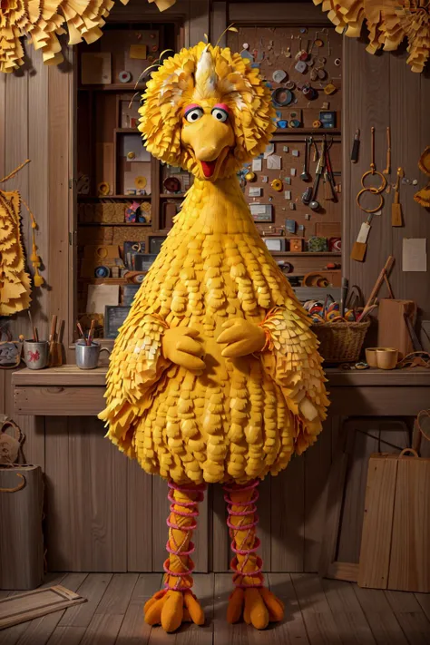 (masterpiece, best quality), intricate details, (fractal art:1.2), 
 <lora:Bigbird:0.8> Bigbird, yellow feathers,