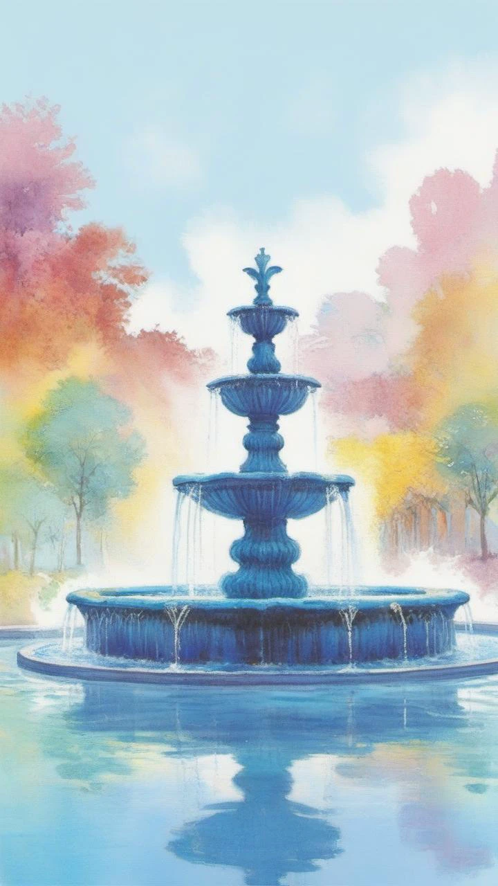 babyblue, modern art, vibrant, fountain, crown, rainbow, <lora:add-detail-xl:0.25>, watercolor, 8k <lora:EldritchImpressionismXL1.5:1>, (balanced center composition, :0.5), Designed by Jialiang