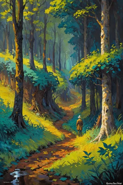 REALISTIC ART STYLE,
by Anne Bachelier,Amanda Clark,Barry Windsor-Smith,Carl Spitzweg,
Abstractions,color blocks,bold strokes,
<lora:EldritchImpressionismXL1.5:0.9>,impressionist painting,
Two roads diverged in a yellow wood,
And sorry I could not travel both,
And be one traveler,long I stood,
And looked down one as far as I could,
To where it bent in the undergrowth,
Then took the other,as just as fair,
And having perhaps the better claim,
Because it was grassy and wanted wear,
Though as for that the passing there,
Had worn them really about the same,
And both that morning equally lay,
In leaves no step had trodden black.,
Oh,I kept the first for another day!,
Yet knowing how way leads on to way,
I doubted if I should ever come back,
I shall be telling this with a sigh,
Somewhere ages and ages hence,
Two roads diverged in a wood,and I,
I took the one less traveled by,
And that has made all the difference.,