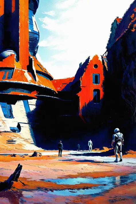 by Syd Mead and Hariton Pushwagner,(biomorphic forms:1.4),masterful,beautiful,poster art,bold lines,hyper detailed,expressive,award winning,movie still,intricate details,masterpiece,best quality,
dynamic pose,wide angle view,
in the style of nicola samori,
Futuristic,sci-fi,masterpiece,full of imagination,Grand narratives,epic Settings,alien planets,
<lora:DuneXL:0.9>,Dune movie style,futuristic architecture,<lora:EldritchImpressionismXL1.0final:0.8>, IMPRESSIONIST PAINTING,ABSTRACT AND ATMOSPHERIC IMPRESSIONIST PAINTING,