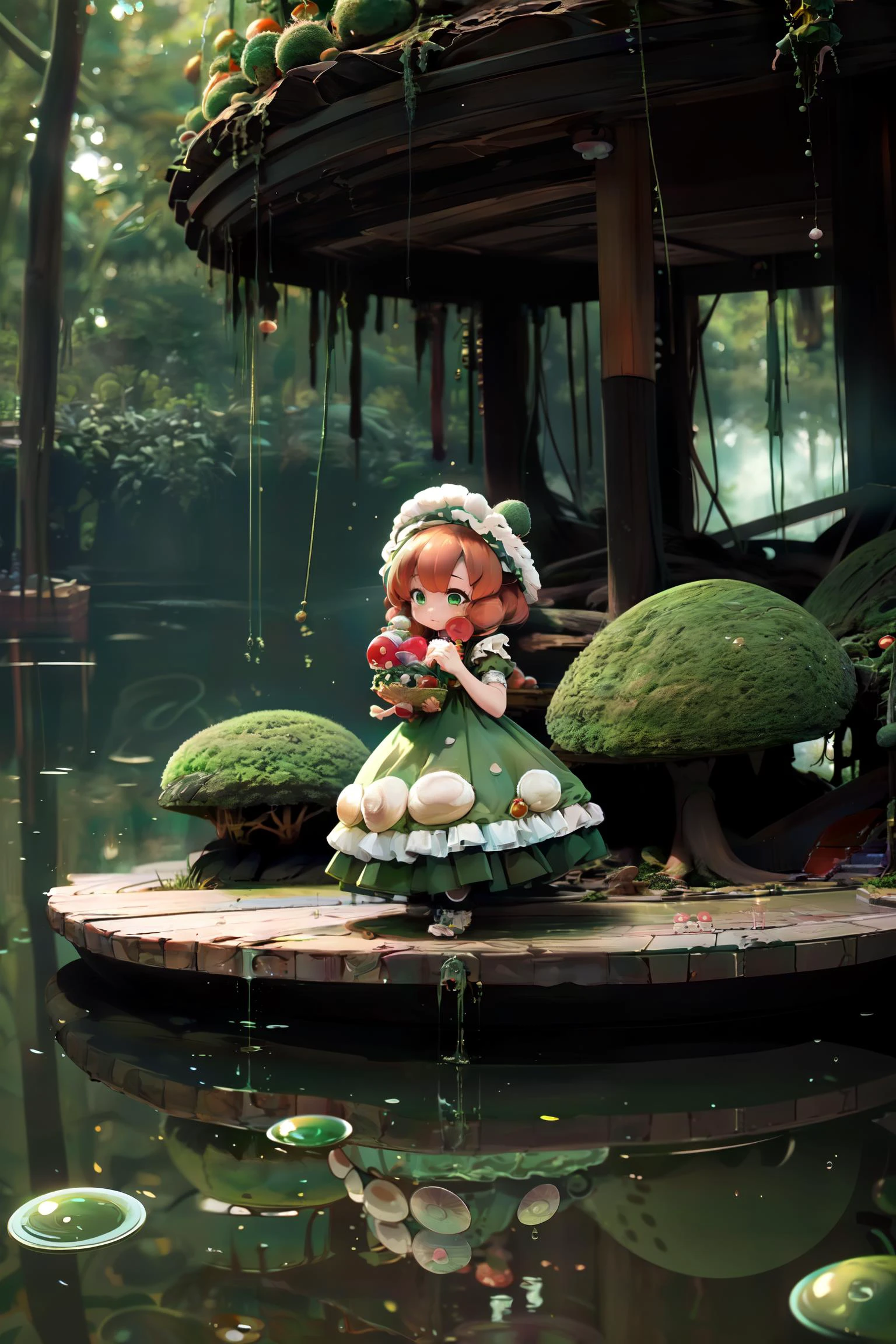 (masterpiece, best quality), 1girl, solo, outdoors, mushydress, <lora:mushydress:0.8>, green theme, <lora:algae:1>, AGGA_ST019, chibi, <lora:HerrscherAGGA2023_Chibi_V1:0.8>,