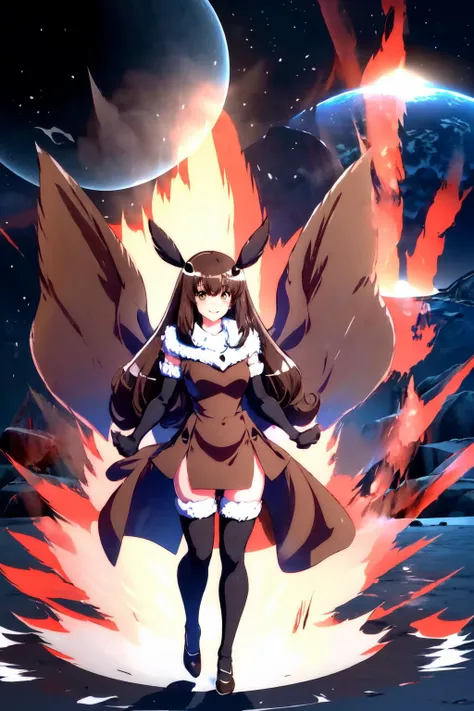 Highly detailed, High Quality, Masterpiece, beautiful, moth-chan, fur trim, brown dress, brown thighhighs, elbow gloves, wings, <lora:Char_Meme_Mothchan:0.9>, Ki Charge, aura, <lora:DBKiChargeStronger:0.9>
