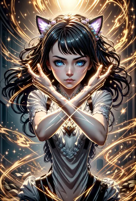 (((crossing arms in an X shape,clenched hands))),cross,<lora:ÐÐ¾Ð·Ð° ÑÑÐºÐ¸ ÐºÑÐµÑÑ Ð½Ð° ÐºÑÐµÑÑ((((crossing arms in an X shape,clenched hands))),cross,):0.7>, <lora:ÐÐ¾ÑÐºÐ°-Ð´ÐµÐ²Ð¾ÑÐºÐ° Ð¸Ð· ÑÐ¾Ðº ÑÐ¾Ñ(cyan, animal ears, cat ears,tail,blue eyes,black hair,curly hair):0.6>, cyan, animal ears, cat ears,tail,blue eyes,black hair,curly hair, 1girl in full growth, best quality, masterpiece, ultra-detailed, high quality, perfect nose, highly detailed skin, warm skin tone, defiance512, RAW photo, best quality, high resolution, (masterpiece), dreamlike, dreamy, modelshoot style, analog style, tonemapping, photorealistic, professional photography, sharp focus, HDR, 8K resolution, intricate detail, sophisticated detail, hyper detailed, (depth of field), highlight and shadow, volumetric lighting, cinematic bloom, professional light, looking at viewer, blotchy,