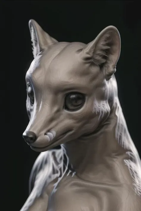 real e621, photorealistic, masterpiece, very bright lighting and bright composition, anthro fox,<lora:dUser_faceless:1>(ecafless:1), black background