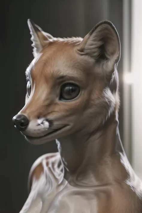 real e621, photorealistic, masterpiece, very bright lighting and bright composition, anthro fox,<lora:dUser_faceless:1>(ecafless:1), white background