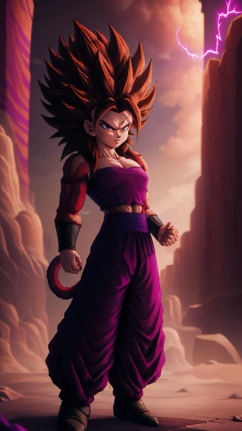 Caulifla, 1girl, (((SSj4, super saiyan 4, black Hair,))), BREAK, (((red fur on arms and chest, ))), (((Tail))), (((red body fur))), BREAK, <lora:Caulifla:1>
pink tube top, strapless, purple baggy pants, grey bracers, grey boots, BREAK, <lora:Primitive Saiyan Woman:0.5> <lora:furry_female:0.5> <lora:Son Goku - Dragon Ball:.7> <lora:dbgt_gogeta:.5>, masterpiece, best quality, hyperrealistic, extremely detailed, highly quality, 4k, sharp focus, professional photograph, sharp focus, award winning, cinematic lighting, octane render, unreal engine, volumetrics dtx, Wallpaper,