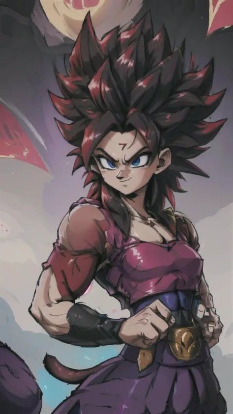 Caulifla, 1girl, (((SSj4, super saiyan 4, black Hair,))), BREAK, (((red fur on arms and chest, ))), (((Tail))), (((red body fur))), BREAK, <lora:Caulifla:1>
pink tube top, strapless, purple baggy pants, grey bracers, grey boots, BREAK, <lora:Primitive Saiyan Woman:0.5> <lora:furry_female:0.5> <lora:Son Goku - Dragon Ball:.7> <lora:dbgt_gogeta:.5>, masterpiece, best quality, hyperrealistic, extremely detailed, highly quality, 4k, sharp focus, professional photograph, sharp focus, award winning, cinematic lighting, octane render, unreal engine, volumetrics dtx, Wallpaper,