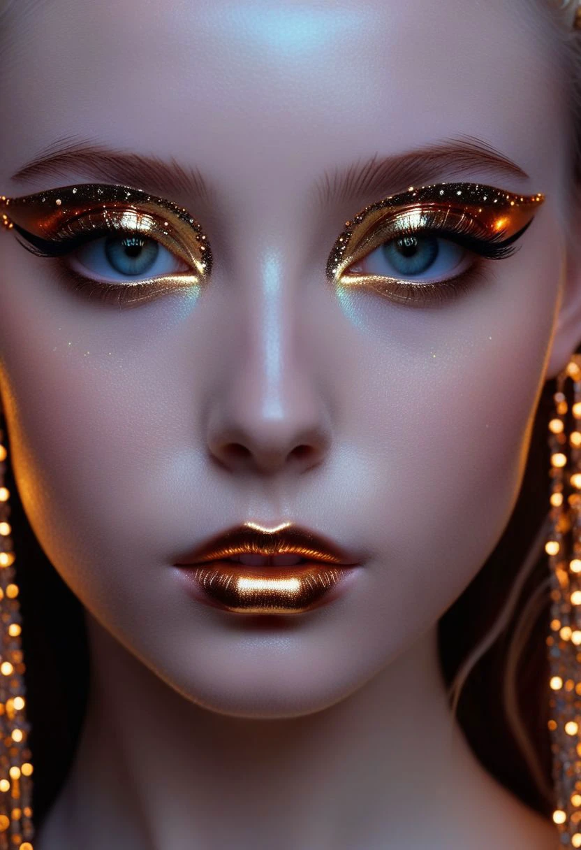 (masterpiece:1.1), (best quality:1.1), piercing ultra-details, (aesthetic:1.1), fantastic epic masterpiece, ((full-body-shot)), (dynamic standing pose:1.0) masterpiece, highest esthetic score, photo of an exquisitely beautiful pale skin european 1girl, 19-year-old, modern implementation of sci-fi "botichhelli The Birth of Venus"starlight falls on beautiful gorgeous detailed young face. Depth of field, insane details:1.4, ultra detailed, absurdres, 1:280f Zeiss lens, long aperture, fiery opal, platinum, obsidian, red gold ,feet in the shell, extraterrestrial sight, intricate background, style by soa nala Lee, bare feet, piercing eyes, detailed pupils, highresolution texture face, luminous face,