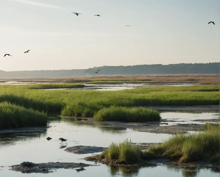 coastline, marsh birds,long shot DonMM1y4XL man, photorealism, crumble, compositing, anvilnext engine, grungy, splitscreen, isometric, cg puppetry, screen space shadows, remarkable opus, f/1.4, shutter speed 1/60 sec, iso3200, white balance fluorescent, exposure compensation "-1.5 ev", aperture priority shooting mode, symmetry and balance, focus mode single, partial metering, award winning photo, 135mm, f2.8, bokeh, shot with Carl Zeiss Sonar Lens on Canon 5D Mark IV camera, nice bokeh features, cinematic look professional color grading, lightroom