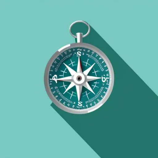 FlatIcon of a compass on a blue background <lora:flaticon_v1:0.9>