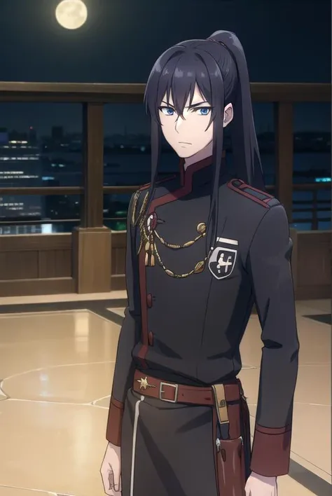 yuukanda, <lora:yuu kanda hallow s1-lora-nochekaiser:1>,
yuu kanda, long hair, black hair, ponytail, male focus,
BREAK uniform, military, military uniform,
BREAK outdoors, city, starry sky, night, moon,
BREAK looking at viewer, (cowboy shot:1.5),
BREAK <lyco:GoodHands-beta2:1>, (masterpiece:1.2), best quality, high resolution, unity 8k wallpaper, (illustration:0.8), (beautiful detailed eyes:1.6), extremely detailed face, perfect lighting, extremely detailed CG, (perfect hands, perfect anatomy),