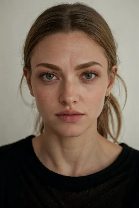 1girl, solo, portrait, black t-shirt, city plaza, soft lighting, looking at viewer, blurry background, bokeh, chromatic aberration, depth of field, masterpiece, best quality, ultra-detailed, ultra high res, (photorealistic:1.4), raw photo, (realistic:0.2), 8k HDR, f1.4, 40mm, photorealistic, raw, 8k, textured skin, skin pores, intricate details, by Dorothea Lange
 <lora:epiCRealismHelper:1> <lora:PAseer-SD15-LCM Quick:1> <lora:amanda_seyfried_lora_v01:1> as85, blonde hair