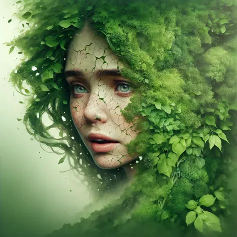 <lora:add-detail-xl:0.7>  <lora:Double_Exposure:1> double exposure, white background 1girl, crying, lush greenery and drath <lora:dryearth:1>, (masterpiece:1.2), best quality