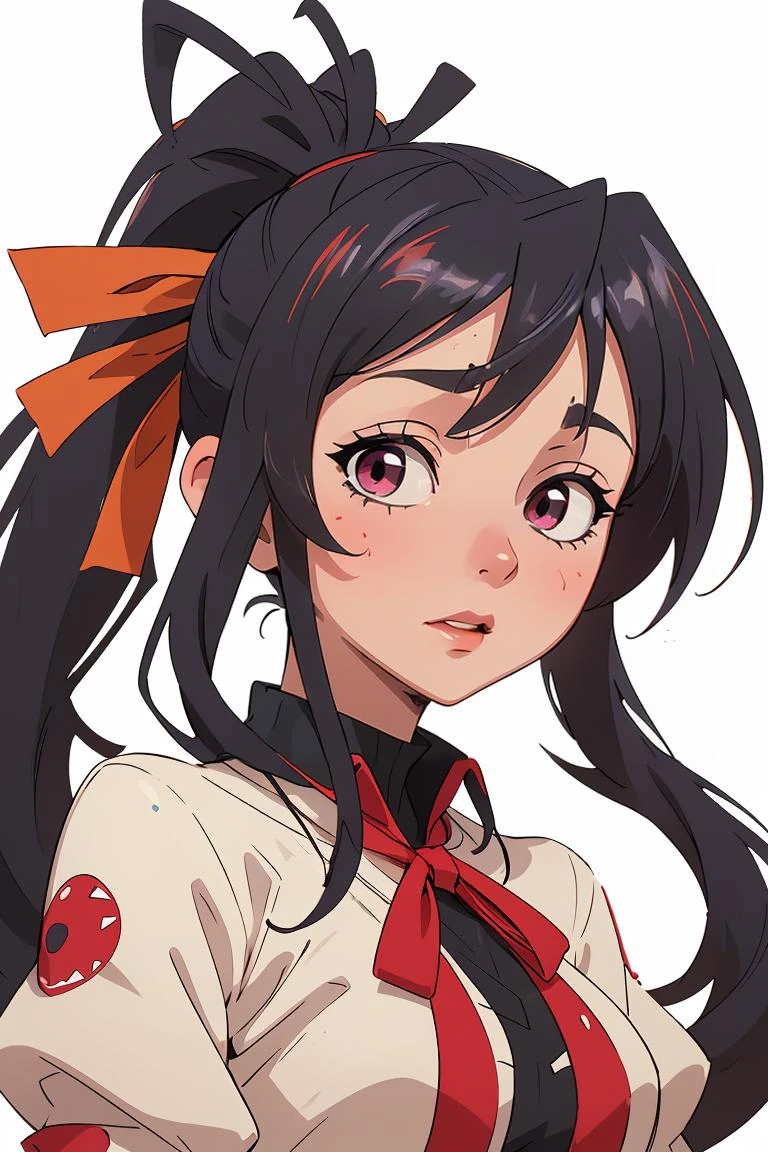 (masterpiece, best quality), 1girl, beautiful face, <lora:himejima_akeno:1> himejima_akeno, ponytail, long hair, ribbon