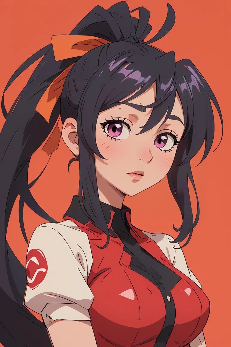 (masterpiece, best quality), 1girl, beautiful face, <lora:himejima_akeno:1> himejima_akeno, ponytail, long hair, ribbon
