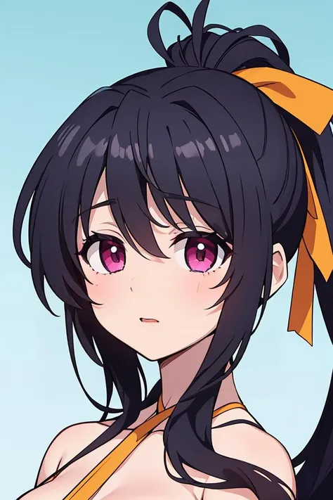 ultra-detailed,
master piece,best quality,high resolution,
beautiful eyes,detailed eyes,detailed face,
beautiful detailed eyes,symmetrical clear eyes,
1girl,Yoshitsu Island, Yoshiko Tsushima, Blue Hair, Hair Bun, (Purple eyes:1.1), One-sided bun, bangs, Long Hair, (Small breasts:1.2),