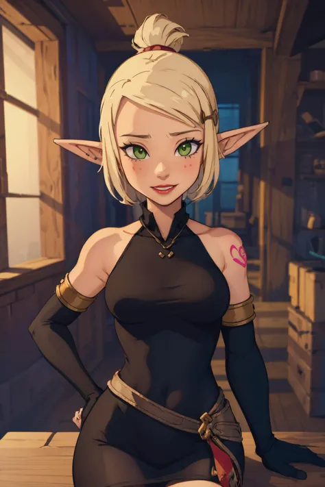 sexy, (detailed eyes), (detailed face), beautiful lady, (pov sitting across table:1.1), looking at viewer, sexy verdant dress, skin tight red, dress, blush, (naughty) (naughty smile:0.9), emerald eyes, blonde hair, (smiling:0.9)
(mystical tattoo:0.9), (neck tattoo), ((narrow waist)), skinny, thin, (fit body:1.1), (perfect proportions:0.8), (perfect anatomy:0.8), red lipstick,
(cowboy shot:1.1),
(shiny skin)
<lora:Evangelynev1:0.5>, evangelyneold, 1girl, pointy ears, blonde hair, solo, elf, green eyes, gloves, bare shoulders, short hair, blush, freckles, hair ornament,
BREAK,
good hands, detailed hands, anatomical hands,
(beautiful composition:1.1), masterpiece, fantasy, sexy, petite, soft glow, polished, clean image, <lora:epi_noiseoffset2:1> gorgeous, stunning, triadic colors, high contrast, Vivid color, dark,
<lora:CONCEPT_pov_dating_ownwaifu:1> (concept_pov_dating_ownwaifu:1.1), www.ownwaifu.com, 1girl, solo, looking at viewer, breasts, sitting at table <lora:more_details:0.2>, perfect teeth,, (volumetric lighting), (dynamic lighiting), godrays, Rembrandt lighting, real shadows, intricate detail, photorealistic, photograph, photo, dlsr, Fuji Film, extremely high detail, detailed skin texture, (blush:0.2), (goosebumps:0.3), subsurface scattering