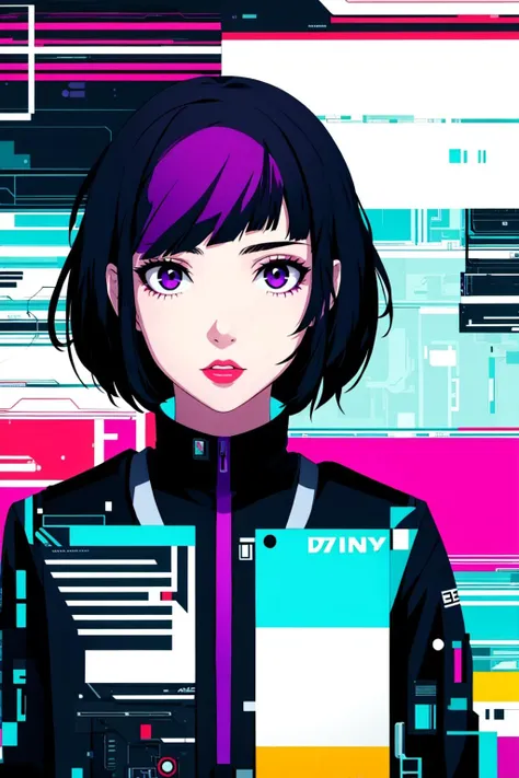 1girl,glitch art