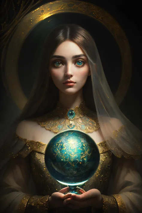 (masterpiece, best_quality, ultra-detailed, immaculate:1.3), epic, illustration, the mysterious enchantress gazes into her crystal ball.  <lora:envyfantasymix05-envy_fantasy_mix_05_-_v1.0:0.7> ., <lora:realistic_quality-realistic_quality_leco_-_v1.0:0.7>