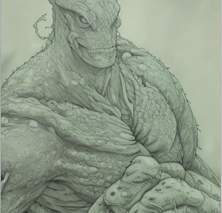 Evang, swamp creature with detailed scales