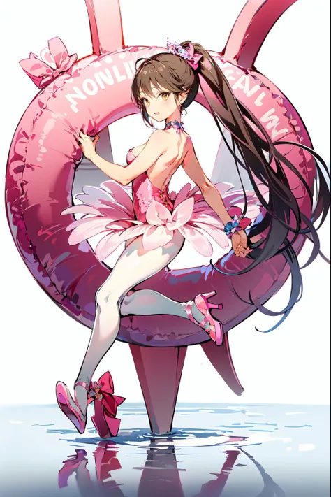 ,(Masterpiece:1.2, high quality), (pixiv:1.4),anmi,pink hair,
1girl, ballerina, ballet slippers, solo, pantyhose, ballet, tutu, white pantyhose, ponytail, breasts, looking at viewer, white background, leotard, bare shoulders, simple background, brown eyes, pink leotard, long hair, sidelocks, standing, medium breasts, bangs, dress, standing on one leg, leg up, reflection, athletic leotard, choker, hair bow, pink footwear, pink dress, pink pantyhose, from side, pink bow
<lora:20230529163943-000018:0.8>