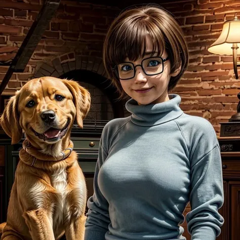 vlm woman and scooby doo dog, large breasts, turtle neck
masterpiece, 8k, <lora:VelmaDogu:1>, <lora:more_details:0.7>