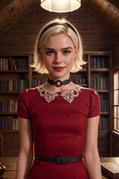 <lora:krnnshpk:1> photo of krnnshpk woman as Sabrina, from the Chilling Adventures of Sabrina on Netflix