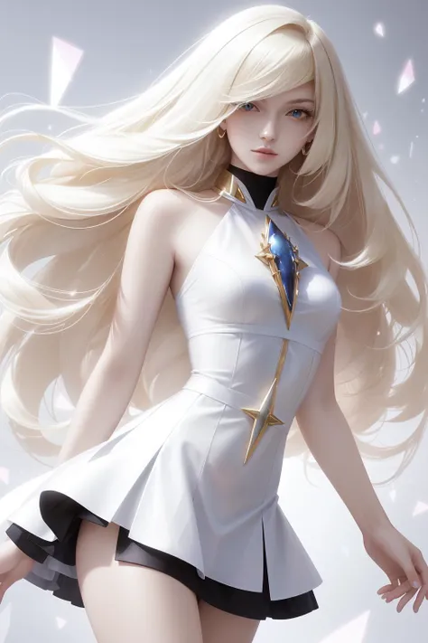 ((girl, Mecha)), Glowing eyes, Delicate face, Damaged Armor, Mechanical aura, Mechanical arm, White hair, Long hair, Ceramic body, Thigh clearance, Small breasts, Network Background, Very nice city, (translucent, Reflective Skin), 8k, best quality, Super detailed, (Surrealism: 1.4),