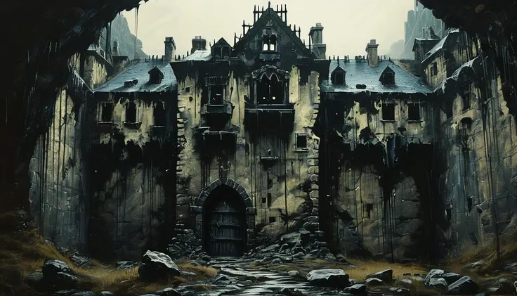 impactful paint of Frankenstein in a castle <lora:Melting_world:0.8>, highly detailed, 8k, sharp, professional, clear, high contrast, high saturated, , vivid deep blacks, crystal clear
