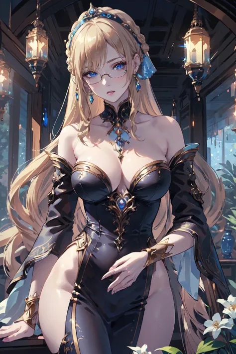 (best quality,ultra-detailed,realistic:1.37),
beautiful women,glowing ornaments,fantasy princes,medieval,
seductive pose,sexy figure,vibrant colors,vividness,
fairy tale garden,mystical atmosphere,enchanted castle,
glistening jewels,elaborate crowns,flowing gowns,
sublime beauty,ethereal aura,magical realm,
golden sunlight,dappled shadows,lush greenery,
intricate details,ornate architecture,distant mountains.