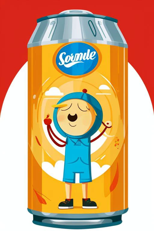 vector art of a humanoid soda can, dressed as a wizard, cute adventure time style