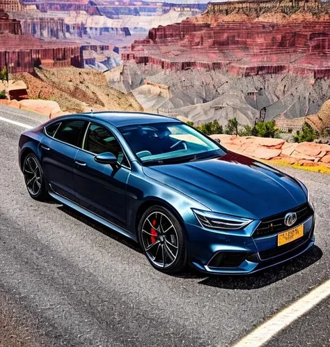 RAW photo, super realistic, <lora:AD5747:0.7>a car, colors dark gray metalica, in road Grand Canyon, (intricate details:0.9), (hdr, hyperdetailed:1.2), (natural skin texture, hyperrealism, soft light, sharp)