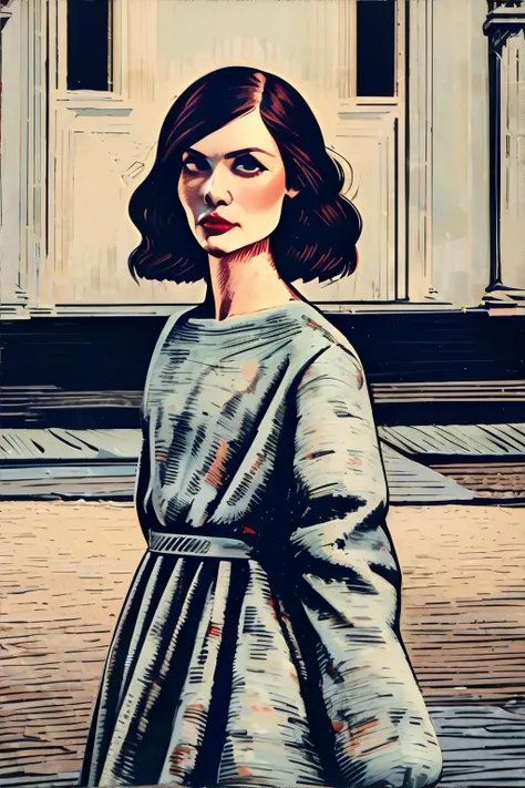 <lora:wood:0.6>, woman wearing artist fashion || masterpiece, perfect quality, sharp focus, shallow depth of field, 8k