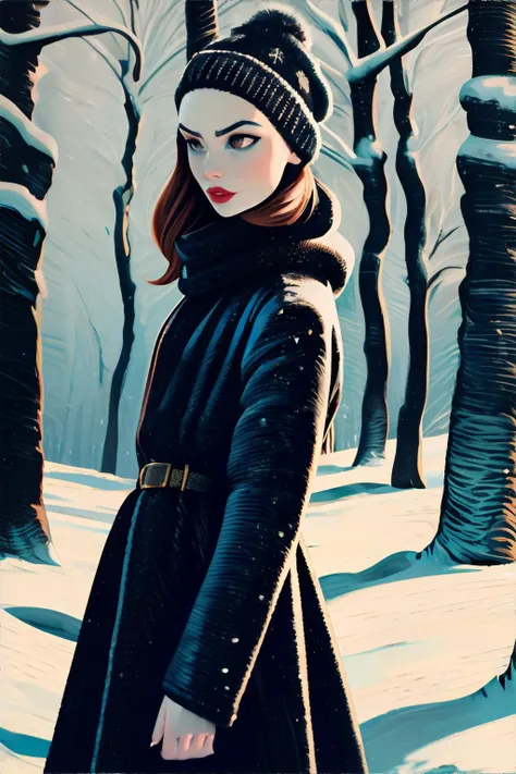 <lora:wood:0.6>, woman wearing Winter fashion || masterpiece, perfect quality, sharp focus, shallow depth of field, 8k
