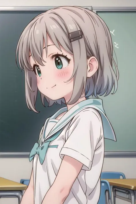 masterpiece, best quality,ultra detail, <lora:anmnr01:0.3> <lora:add_detail:0.5>,<lora:GoodHands-vanilla:0.8>,girl,petite,embarrassing,blush,upperbody, yukimura_aoi_encouragementofclimb <lora:yukimura_aoi_encouragementofclimb:0.7>,smile,sideview,classroom,sailor uniform