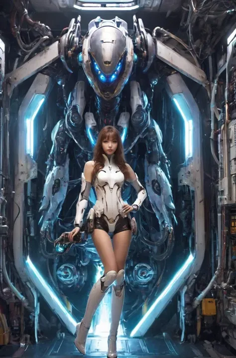 (huge glowing sex machine inserted into vagina:1.6), 1girl,solo,best quality, masterpiece, high quality, highres, (vaginal object insertion:1.6) ,facing viewer, looking at viewer, spacecraft interior, uncensored, full body, bangs, long hair, (sex machine), (riding), nicetack, nice face,  dildo,  spread legs, spread pussy, mecha,godpussy,
 <lora:SDXL_GodPussy_v1 è§¦å godpussy:0.3> <lora:SDXL lucia 000001:0.7>