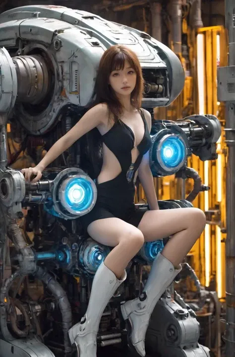 (huge glowing sex machine inserted into vagina:1.6), 1girl,solo,best quality, masterpiece, high quality, highres, (vaginal object insertion:1.6) ,facing viewer, looking at viewer, spacecraft interior, uncensored, full body, bangs, long hair, (sex machine), (riding), nicetack, nice face, dildo, spread legs, spread pussy, mecha,godpussy,
<lora:SDXL_GodPussy_v1 触å godpussy:0.3> <lora:SDXL lucia 000001:0.7>
