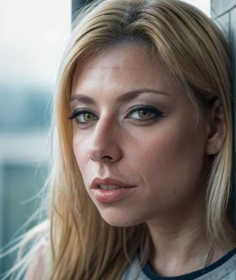 (best quality), (masterpiece),(semi realistic), (detailed),(film grain, skin details, 4k), photoshoot of amazing woman, <lora:quiron_JessieVolt_v1_Lora:0.87> JessieVoltQuiron, realistic, makeup, Dappled Light, analog style (look at viewer) (skin texture) (film grain), (hyper realistic texture skin), cinematic light, sidelighting, ultra high res, best shadow, RAW, (Dutch angle), in a casual chic outfit. Comfortable, stylish, modern, accessible