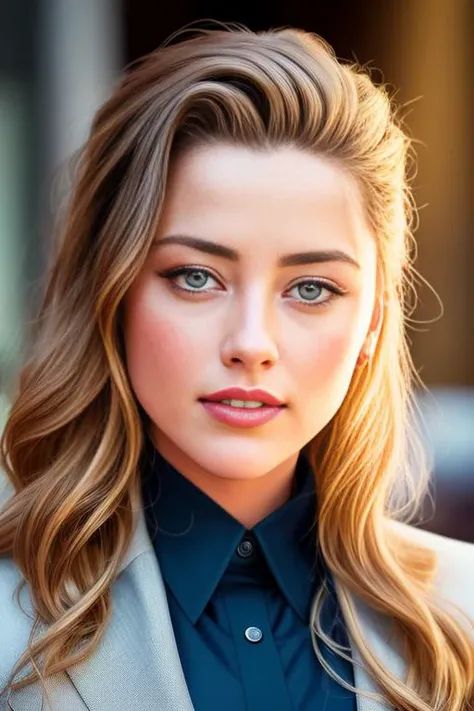 AmberHeard1, hyper realistic photograph, detailed face, film grain, Kodak portra 800, f1.8, smile,