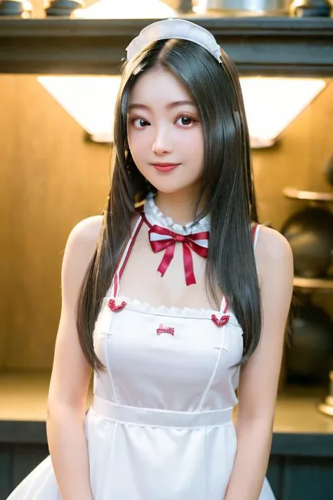 1girl,long hair,smile, ((maid costume)),(at city street) RAW photo, (photorealistic:1.37, realistic), highly detailed CG unified 8K wallpapers, looking at viewer, (((straight from front))), (HQ skin:1.8, shiny skin), 8k uhd, dslr, soft lighting, high quality, film grain, Fujifilm XT3, ((upper body:1.6)), (professional lighting:1.6)
