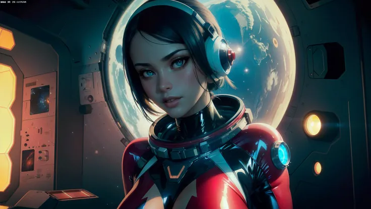 retro style, masterpiece, best quality, 8k, uhd, dslr, soft lighting, film grain, Fujifilm XT3, artstation, wallpaper, official art, sharp focus, modelshoot style, RAW analog photo of a beautiful sexy barbarella from dynamite comic, (wear skimpy red latex sci-fi astronaut catsuit:1.2), perfect face, perfect eyes, in sci-fi space, by greg rutkowski, viktoria gavrilenko, howard lyon and Frank Frazetta, both eyes the same, beautiful, stunning, alluring, attractive, cute, character focus, character enhance, highly detailed, intricately detailed, extreme detail, supreme detail, realistic skin texture, skin pores,