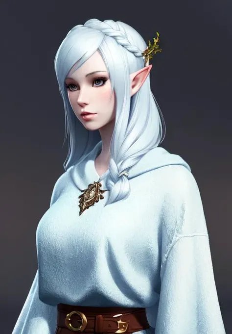 a woman, sfw, <lora:Snow_Elves-Female:0.8>, Snow_Elves-Female, 1girl, solo, robe, porcelain skin, diamond body, smooth, clear skin, (masterpiece, best quality, absurdres, detailed, ultra-detailed:1.3), gorgeous, (trending on CGSociety, trending on pixiv, contest winner:1.3)