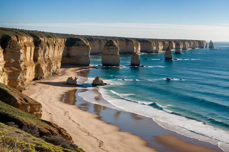 ((best quality)), ((masterpiece)), ((inked)),Award-winning photography: Portrait of a beautiful woman, captured with precision, against the rugged coastline and dramatic cliffs of the Great Ocean Road in Australia. (Exquisite details and textures, very attractive) <lora:Elixir:1>